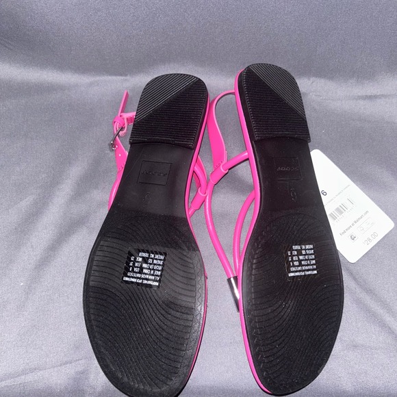 Scoop Thong Slingback Sandals Pink Metal Detail Women Size 6 - Picture 4 of 4